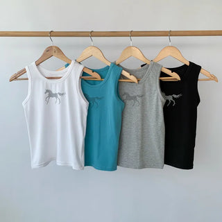 Horse graphic sleeveless t-shirt horse print tank top