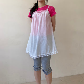 Frilled 3/4 ribbed leggings, biker pants, capri pants