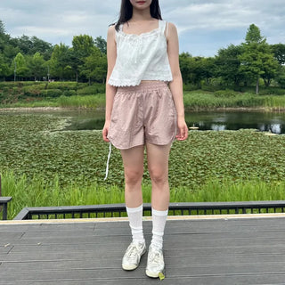 Lace Track Shorts Nylon Line Shorts