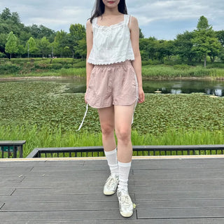 Lace Track Shorts Nylon Line Shorts