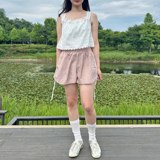 Lace Track Shorts Nylon Line Shorts