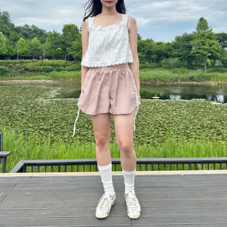 Lace Track Shorts Nylon Line Shorts