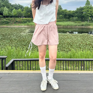 Lace Track Shorts Nylon Line Shorts