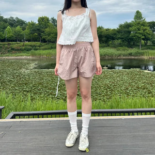 Lace Track Shorts Nylon Line Shorts
