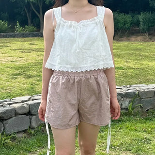 Lace Track Shorts Nylon Line Shorts