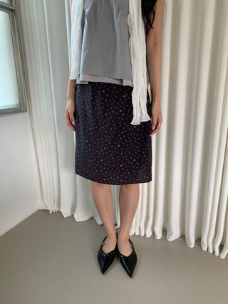 Chiffon floral miniskirt, small flower skirt