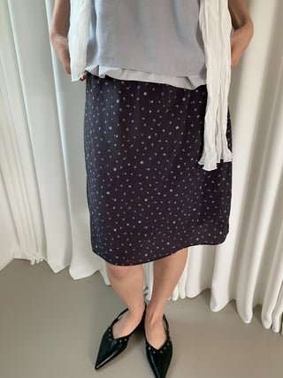 Chiffon floral miniskirt, small flower skirt
