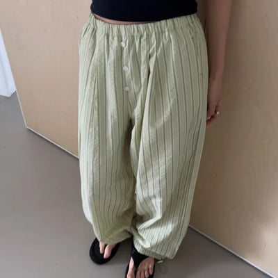 Seersucker Striped Jogger Pants Striped Pajama Pants