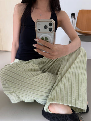 Seersucker Striped Jogger Pants Striped Pajama Pants