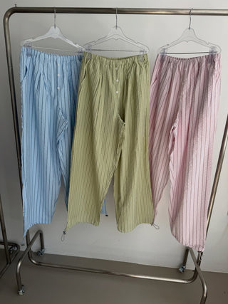 Seersucker Striped Jogger Pants Striped Pajama Pants