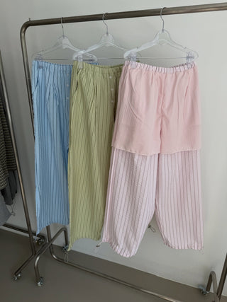 Seersucker Striped Jogger Pants Striped Pajama Pants