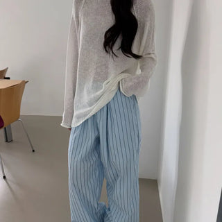 Seersucker Striped Jogger Pants Striped Pajama Pants