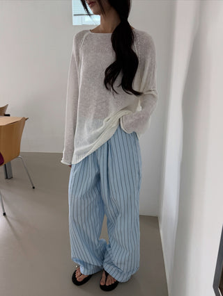 Seersucker Striped Jogger Pants Striped Pajama Pants