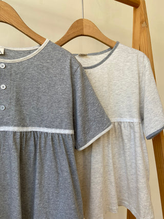 Lace Shirred Boxy T-shirt