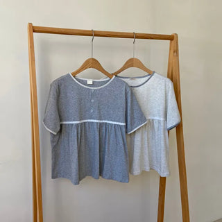 Lace Shirred Boxy T-shirt