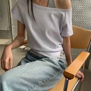 Waffle Off-Shoulder Layered Halter Sleeveless Top Summer Vacation Look