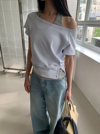 Waffle Off-Shoulder Layered Halter Sleeveless Top Summer Vacation Look