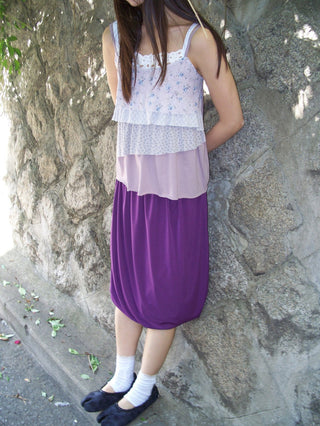 Draped balloon midi skirt Tencel Aladdin skirt elastic waistband skirt