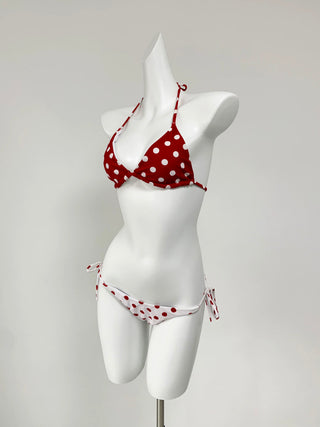 Red Polka Dot Bikini Bottom Cover Swimsuit