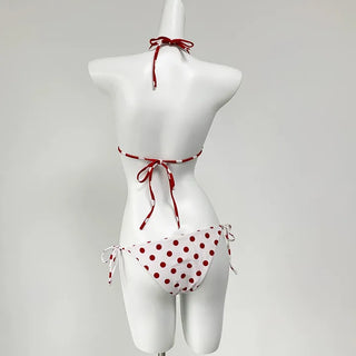 Red Polka Dot Bikini Bottom Cover Swimsuit