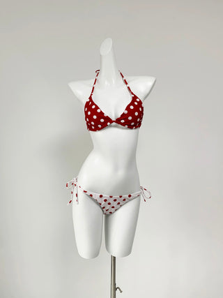 Red Polka Dot Bikini Bottom Cover Swimsuit