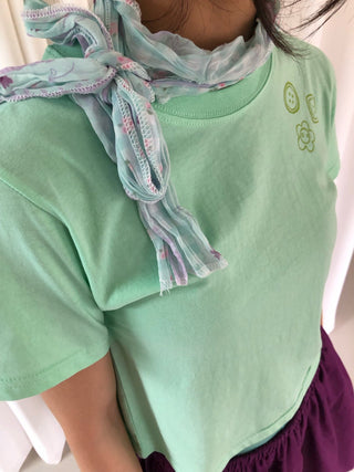 Button Print Color T-shirt Summer Short Sleeve