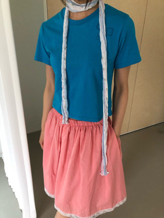 Button Print Color T-shirt Summer Short Sleeve