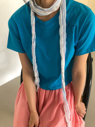 Button Print Color T-shirt Summer Short Sleeve