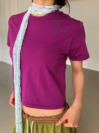 Button Print Color T-shirt Summer Short Sleeve