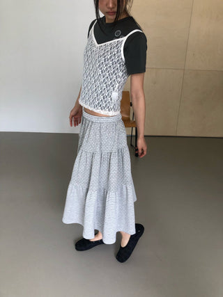 Flower Lace See-through Layered Colored Strappy Top
