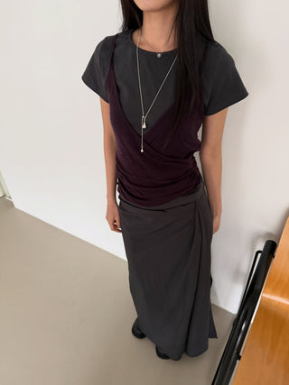 Basic Color Short Sleeve Round Neck Plain T-shirt