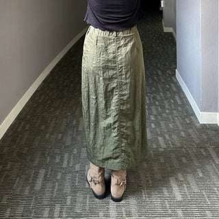Nylon Elastic Pocket Long Skirt A-line Elastic Skirt