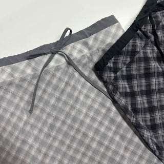 Chiffon Check Long Skirt Geek Chic Skirt