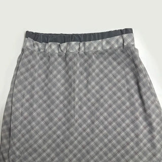 Chiffon Check Long Skirt Geek Chic Skirt