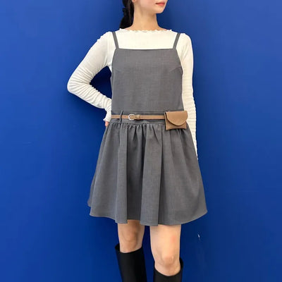 Flare Bustier Dress, Layered Sleeveless Dress, Autumn Wedding Guest Mini Dress