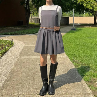 Flare Bustier Dress, Layered Sleeveless Dress, Autumn Wedding Guest Mini Dress