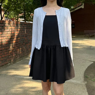 Flare Bustier Dress, Layered Sleeveless Dress, Autumn Wedding Guest Mini Dress