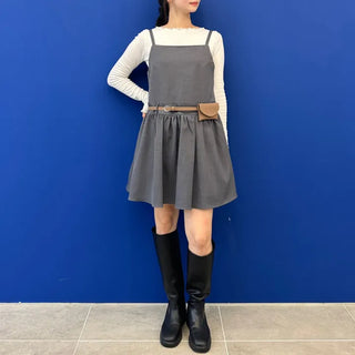 Flare Bustier Dress, Layered Sleeveless Dress, Autumn Wedding Guest Mini Dress