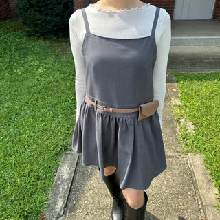 Flare Bustier Dress, Layered Sleeveless Dress, Autumn Wedding Guest Mini Dress
