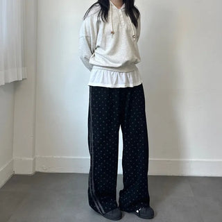 Corduroy Dot Track Pants, Polka Dot Corduroy Pants, Sweatpants