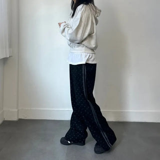 Corduroy Dot Track Pants, Polka Dot Corduroy Pants, Sweatpants