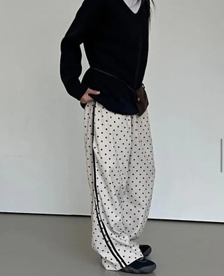 Corduroy Dot Track Pants, Polka Dot Corduroy Pants, Sweatpants