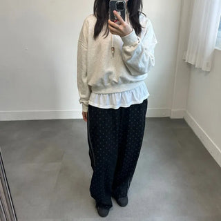 Corduroy Dot Track Pants, Polka Dot Corduroy Pants, Sweatpants