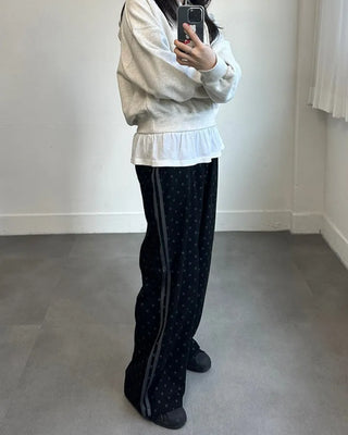 Corduroy Dot Track Pants, Polka Dot Corduroy Pants, Sweatpants