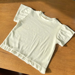 Velvet Frill T-shirt Winter Short Sleeve Tee