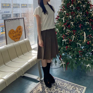 Velvet Frill T-shirt Winter Short Sleeve Tee