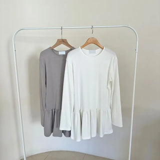 Frill Long T-shirt Layered Dress Tee Long Sleeve Inner