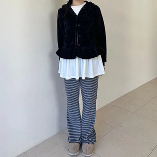 Frill Long T-shirt Layered Dress Tee Long Sleeve Inner