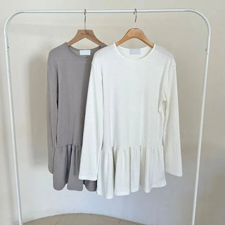 Frill Long T-shirt Layered Dress Tee Long Sleeve Inner