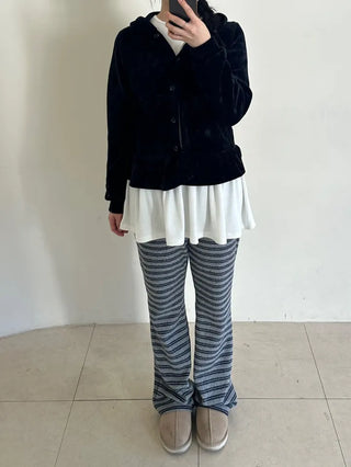 Frill Long T-shirt Layered Dress Tee Long Sleeve Inner
